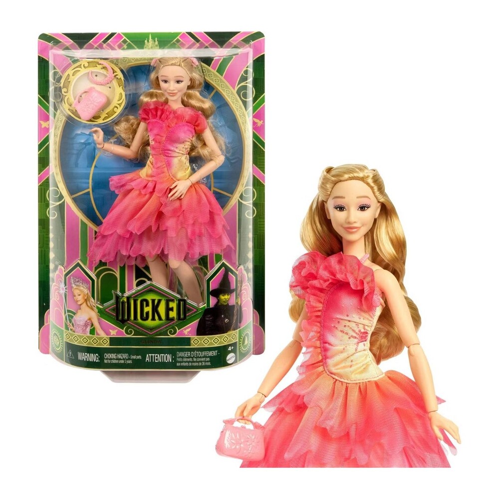 Wicked Glinda Movie Doll Fashion Doll Mattel Collectible Short Ruffle Dress